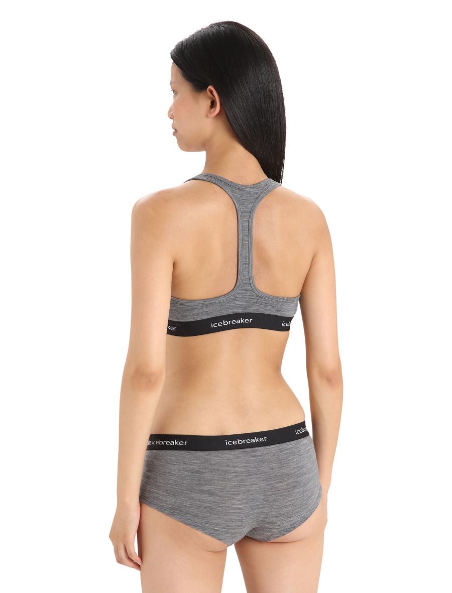 Gritstone Heather Icebreaker Merino Sprite Racerback Women's Bras | AU 1814JPQJ